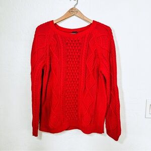 GAP Vibrant Red Cable Knit Sweater